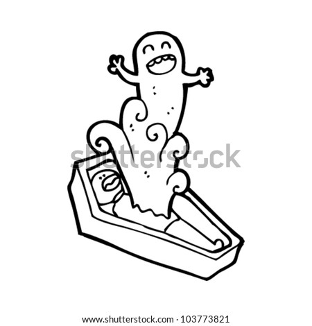 Cartoon Ghost Rising From Dead Body Stock Vector Illustration 103773821