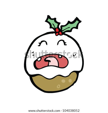 Cartoon Christmas Pudding Stock Vector Illustration 104038052