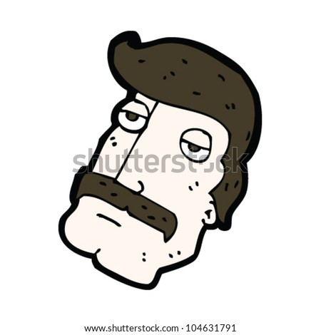 Cartoon Mustache Man With Big Chin Stock Vector Illustration 104631791