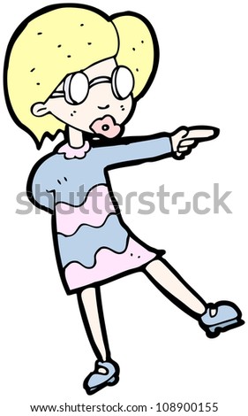 Cartoon Woman Pointing
