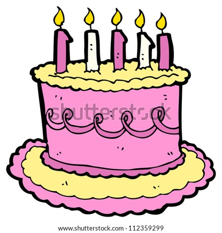 Birthday Cake Cartoon on Cartoon Birthday Cake Stock Photo 112359299   Shutterstock