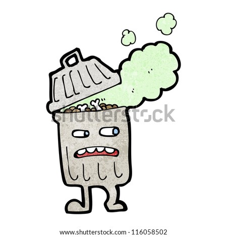 Trash Can Cartoon Character Stock Vector Illustration 116058502