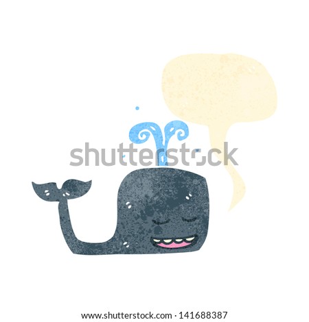 retro cartoon whale with speech bubble retro cartoon whale with speech bubble