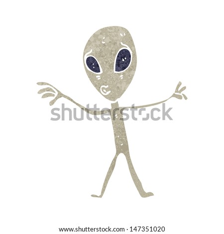 retro cartoon alien