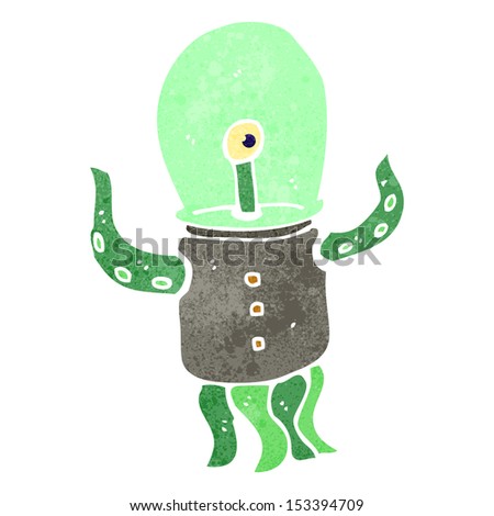 retro cartoon alien spaceman