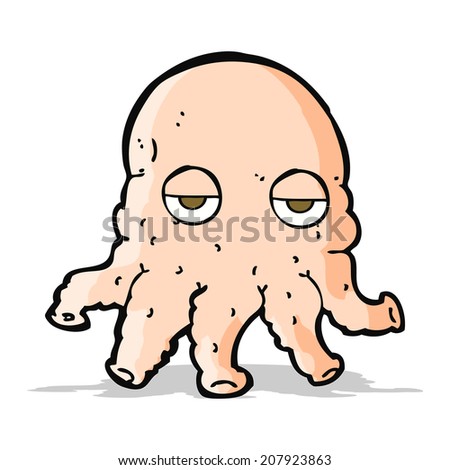 cartoon alien squid face