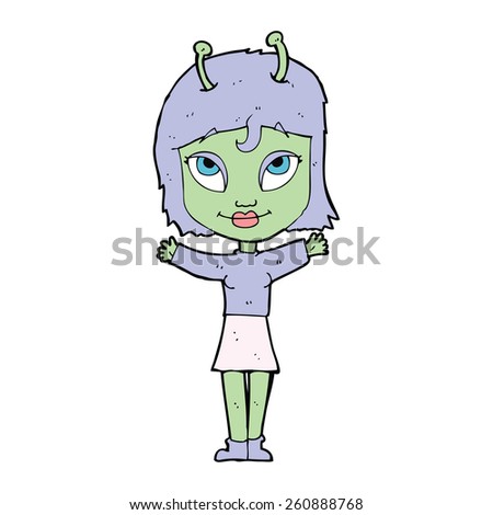 cartoon alien girl
