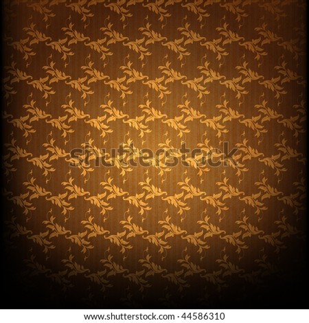 Ornate warm backdrop (fades to black on 3 sides)