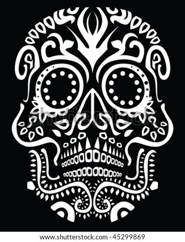 day of dead skull drawing. stock vector : Day of the dead