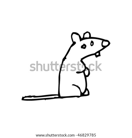 stock vector kid's drawing of a rat