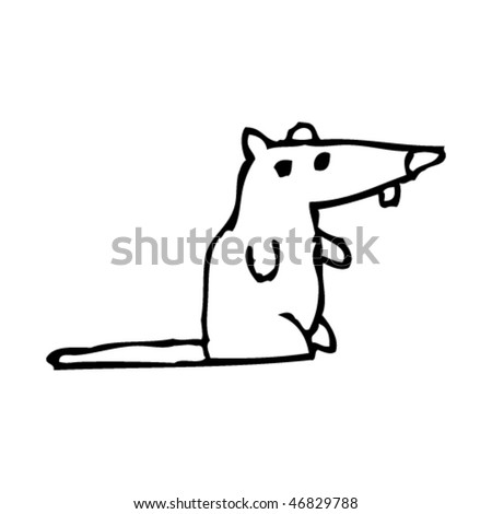 stock vector kid's drawing of a rat
