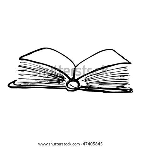 Drawing Of An Open Book Stock Vector Illustration 47405845 : Shutterstock