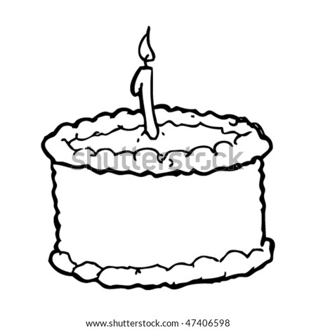 Send Birthday Cake on Drawing Of A Birthday Cake With Candle Stock Vector 47406598