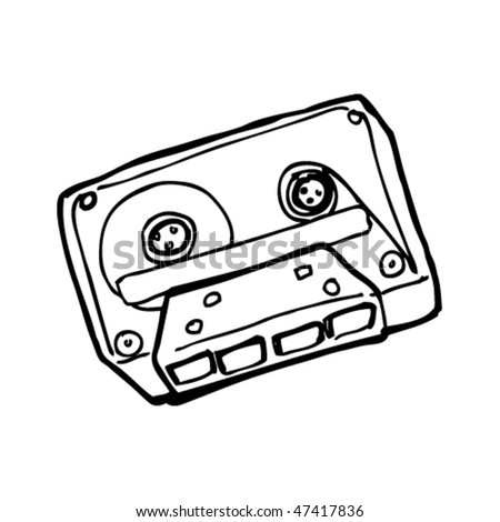 Drawing Of A Retro Cassette Tape Stock Vector Illustration 47417836