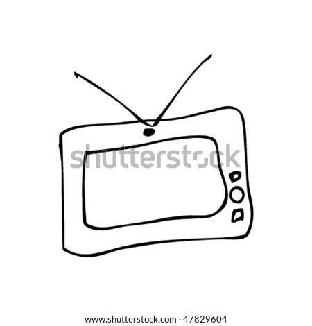 Drawing Of A Television Stock Vector Illustration 47829604 : Shutterstock