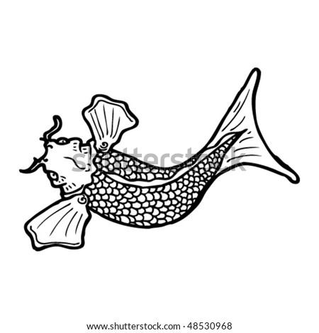 koi fish drawing. stock vector : koi tattoo