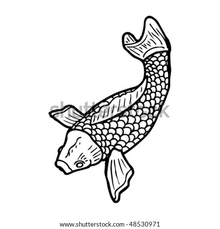 goldfish tattoo design. stock vector : koi tattoo drawing