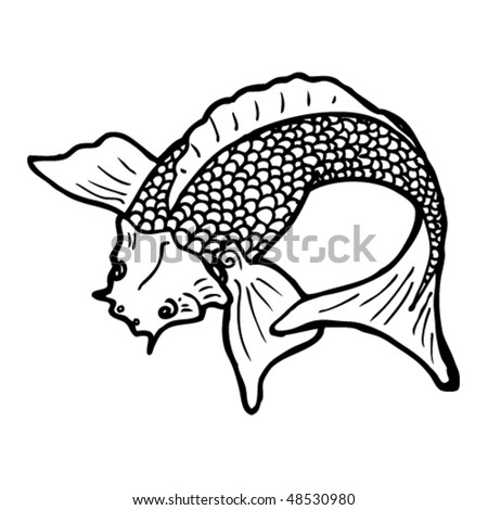 japanese goldfish tattoo. stock vector : koi tattoo