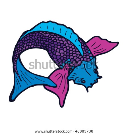koi fish drawing. stock vector : koi carp tattoo