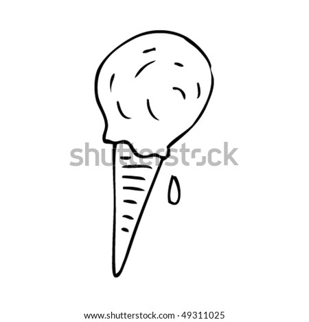 Quirky Drawing Of An Ice Cream Stock Vector Illustration 49311025