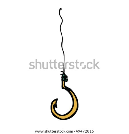 fishing hook. drawing of a fishing hook