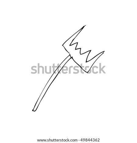 Child'S Drawing Of A Trident Stock Vector Illustration 49844362