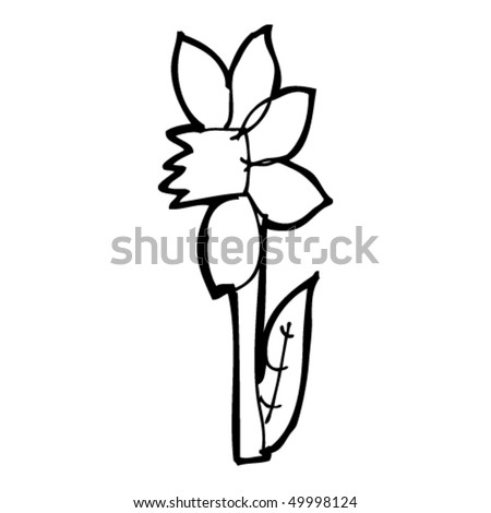child's drawing of a daffodil