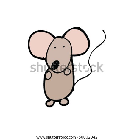stock vector child's drawing of a mouse rat