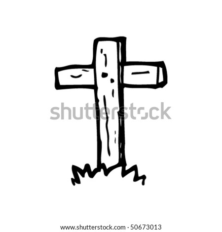 Drawing Of A Crucifix Or Simple Grave Stock Vector Illustration