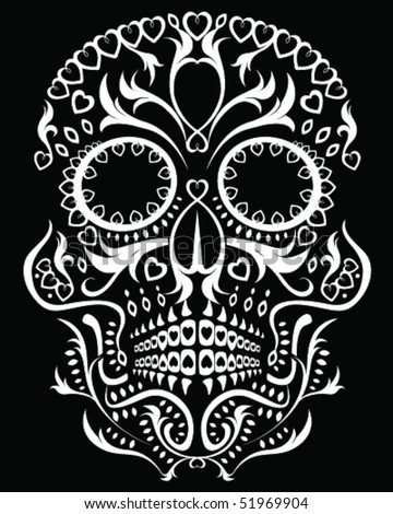 day of dead skull tattoo meaning. mexican day of the dead skull tattoo. stock vector : Day of the dead