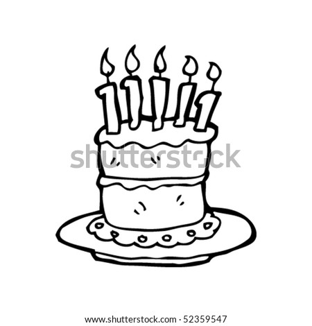 simple birthday cake drawing