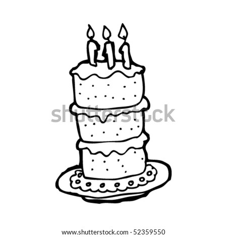 Simple Birthday Cake Drawing. stock vector : quirky drawing