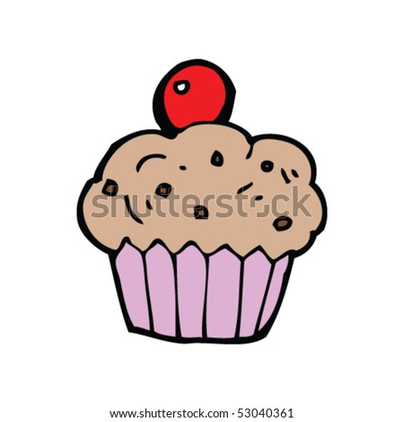 cute cupcakes cartoon. cherry cupcake cartoon