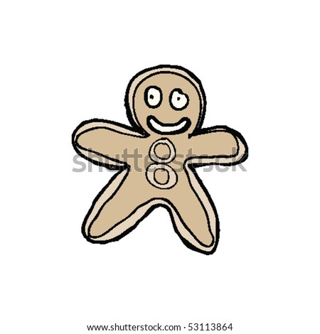 Gingerbread Man Drawing Stock Vector Illustration 53113864 : Shutterstock