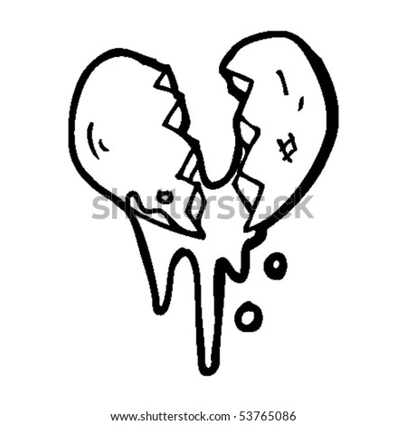 Broken Heart Cartoon Stock Vector Illustration 53765086 : Shutterstock
