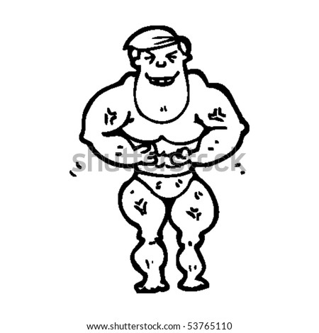 muscle man cartoon
