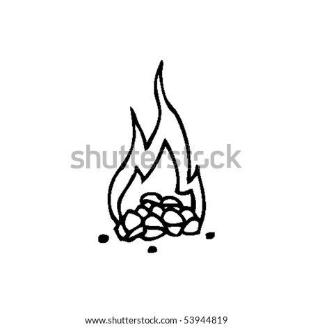 Campfire Drawing Stock Vector 53944819 : Shutterstock