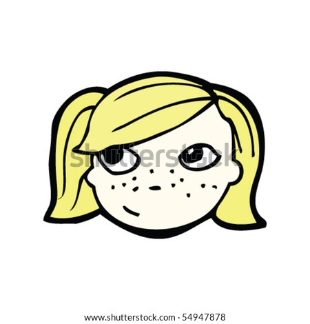 cartoon girl face. stock vector : girl#39;s face