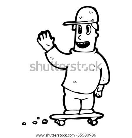 stock vector skateboard kid cartoon