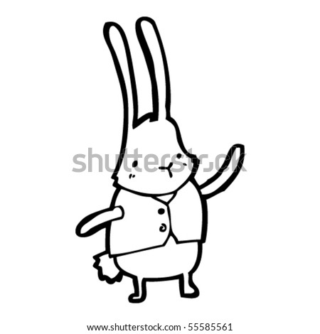 stock vector : white rabbit cartoon