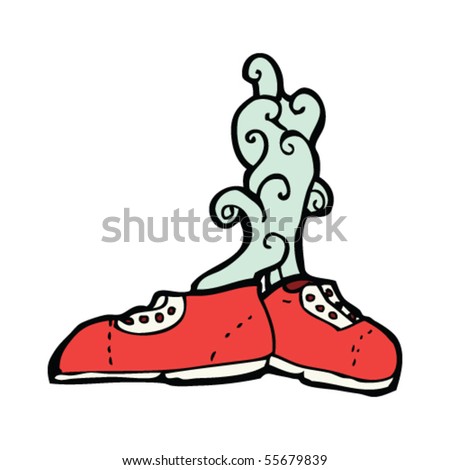 running shoes cartoon. smelly shoes cartoon