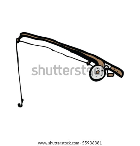 cartoon fishing pole. stock vector : fishing rod