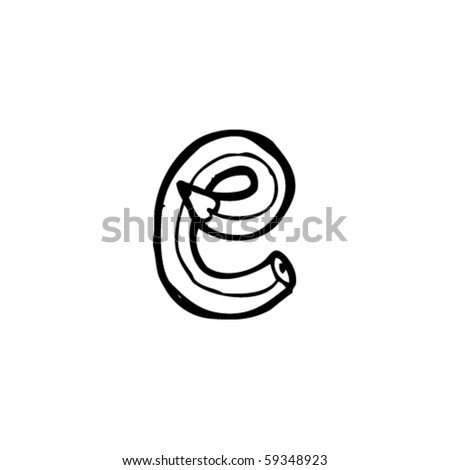 Pencil Shaped Drawing Of Letter E Stock Vector 59348923 : Shutterstock