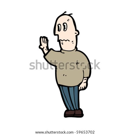 cartoon worried man