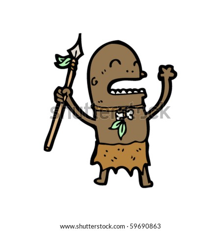 stock vector tribal man cartoon