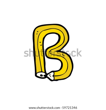 Pencil Letter B Cartoon Stock Vector Illustration 59721346 : Shutterstock