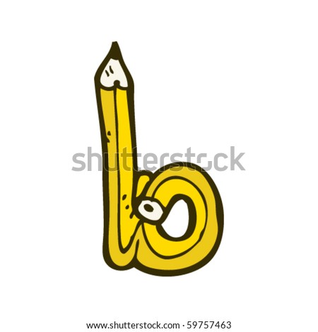 Pencil Letter B Cartoon Stock Vector Illustration 59757463 : Shutterstock