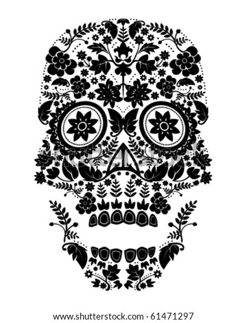 day of dead skull drawing. stock vector : Day of the dead