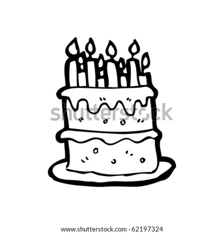 1st birthday cake cartoon. stock vector : irthday cake