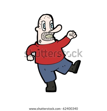 ugly person cartoon. vector : ugly man cartoon